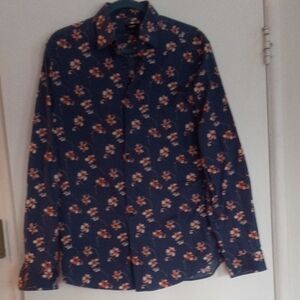 Express Navy Floral Men's Shirt